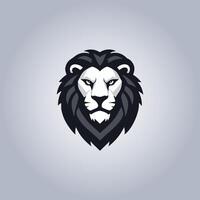 Logo lion cyberpunk flat details vector