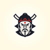 logo samurai icono personaje vector