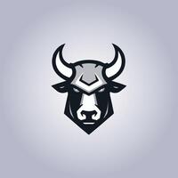 Logo bull cyberpunk design icon vector