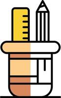 Pencil holder Filled Half Cut Icon vector