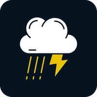 Thunder strom Glyph Two Color Icon vector