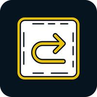 U turn Glyph Two Color Icon vector