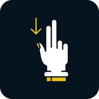 Two Fingers Down Glyph Two Color Icon vector