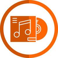 Cd cover Glyph Orange Circle Icon vector