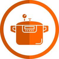 Pressure cooker Glyph Orange Circle Icon vector