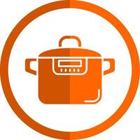 Pressure cooker Glyph Orange Circle Icon vector