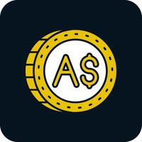 Australian dollar Glyph Two Color Icon vector