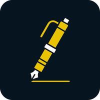 Fountain pen Glyph Two Color Icon vector