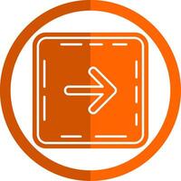 Right arrow Glyph Orange Circle Icon vector