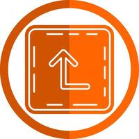 Turn up Glyph Orange Circle Icon vector