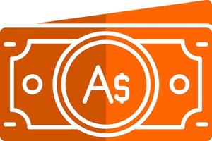 Australian dollar Glyph Orange Circle Icon vector