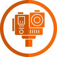 Action camera Glyph Orange Circle Icon vector