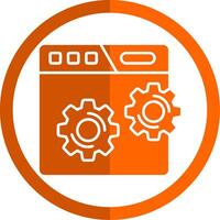 Web setting Glyph Orange Circle Icon vector