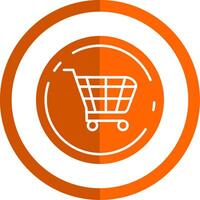 Shopping cart Glyph Orange Circle Icon vector