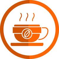 café jarra glifo naranja circulo icono vector