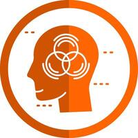 Emotional intelligence Glyph Orange Circle Icon vector