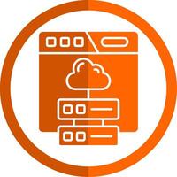 Cloud storage Glyph Orange Circle Icon vector