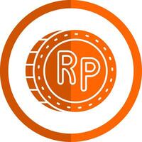 indonesio rupia glifo naranja circulo icono vector