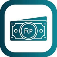 Indonesian rupiah Glyph Gradient Round Corner Icon vector