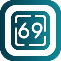 Sixty Nine Glyph Gradient Round Corner Icon vector