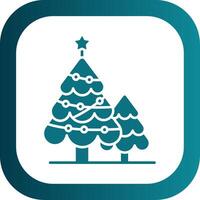 Christmas tree Glyph Gradient Round Corner Icon vector