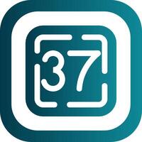 Thirty Seven Glyph Gradient Round Corner Icon vector