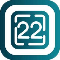Twenty Two Glyph Gradient Round Corner Icon vector