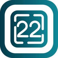 Twenty Two Glyph Gradient Round Corner Icon vector