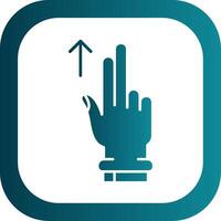 Two Fingers Up Glyph Gradient Round Corner Icon vector