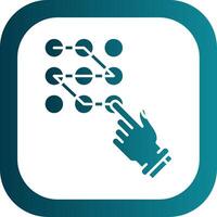 Pattern lock Glyph Gradient Round Corner Icon vector