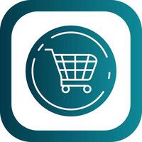 Shopping cart Glyph Gradient Round Corner Icon vector