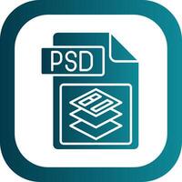 Psd file format Glyph Gradient Round Corner Icon vector