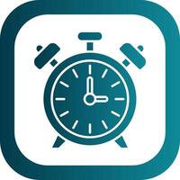 alarma reloj glifo degradado redondo esquina icono vector