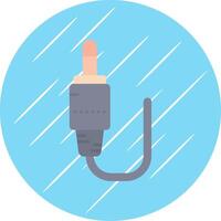 Audio cable Flat Blue Circle Icon vector