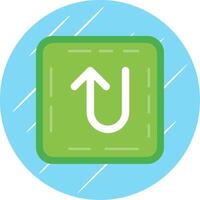 U turn Flat Blue Circle Icon vector