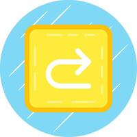 U turn Flat Blue Circle Icon vector