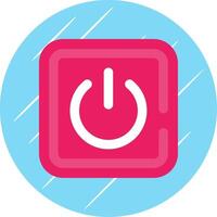 Power on Flat Blue Circle Icon vector