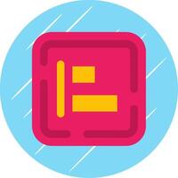 Left allignment Flat Blue Circle Icon vector