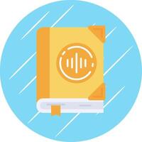 audio libro plano azul circulo icono vector