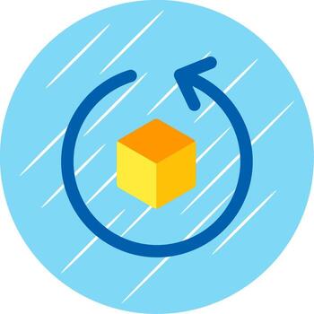 Rotate object Flat Blue Circle Icon vector