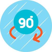 Rotate angle 90 Flat Blue Circle Icon vector