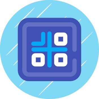 qr código plano azul circulo icono vector
