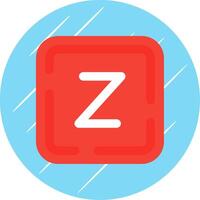 Letter z Flat Blue Circle Icon vector