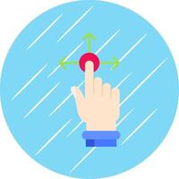 Hold and Move Flat Blue Circle Icon vector