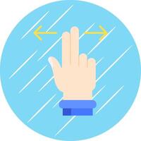 Two Fingers Horizontal Scroll Flat Blue Circle Icon vector