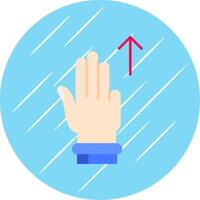 Three Fingers Up Flat Blue Circle Icon vector