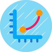 Curves levels graph Flat Blue Circle Icon vector