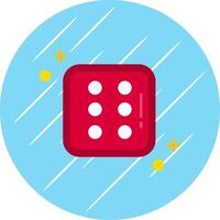 Dice six Flat Blue Circle Icon vector