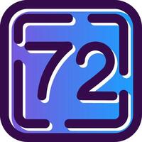 Seventy Two Gradient Filled Icon vector