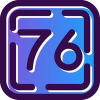 Seventy Six Gradient Filled Icon vector